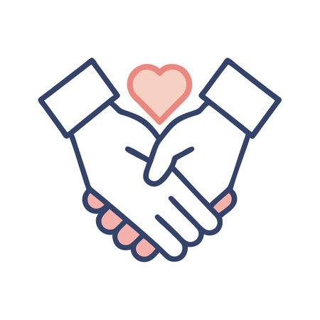Heartfelt Handshake Symbolizing Partnership Trust and Loving Agreementのイラスト素材