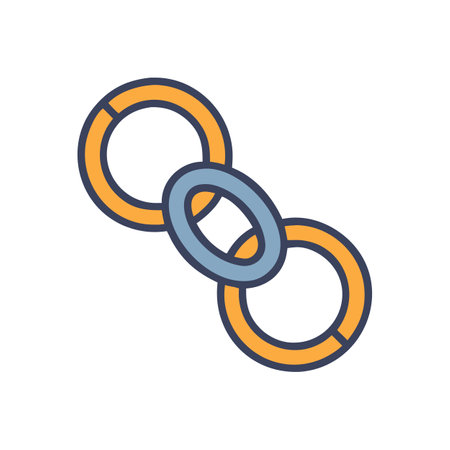 Simple Chain Illustration on Black Background Showing Connectivityのイラスト素材