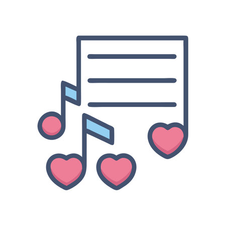 Music notes with hearts showing love for music conceptのイラスト素材