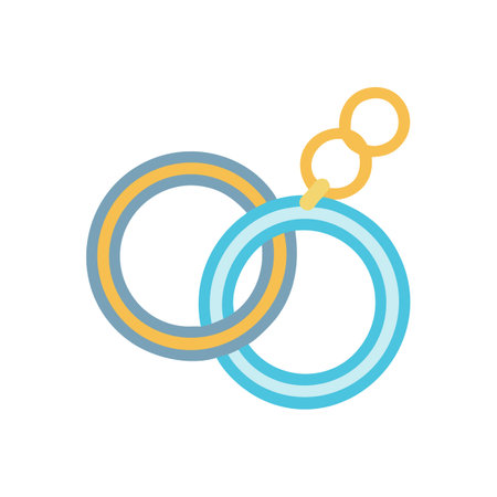 Interlocking geometric rings design element on a black backgroundのイラスト素材