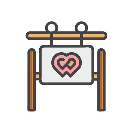 Love sign on a stand flat vector illustration designのイラスト素材