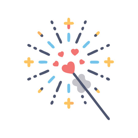 Heart shaped sparkler on black background expressing loveのイラスト素材