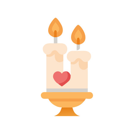 Two candles on a stand representing love and lightのイラスト素材
