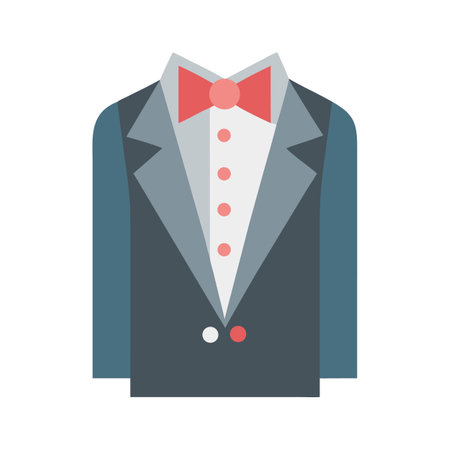 Stylized flat vector illustration of a tuxedo with bow tieのイラスト素材