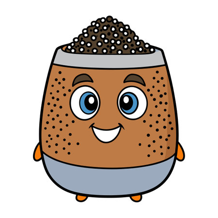 Cartoon cute gourd with yerba mate and eyes illustrationのイラスト素材