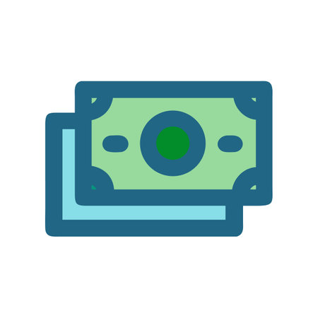 Money icon illustration of two currency notes stackのイラスト素材