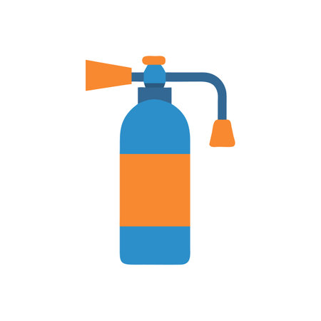Isolated Fire Extinguisher Illustration in Orange and Blue Colorのイラスト素材