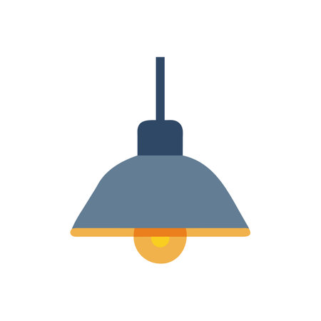 Minimalist Blue Hanging Lamp on Black Background Illustrationのイラスト素材