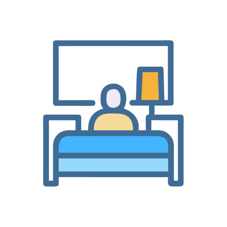 Stylized illustration of a person working in a roomのイラスト素材