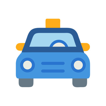 Simple blue taxi illustration on black background graphic designのイラスト素材
