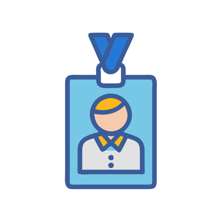 Employee Identity Card Icon on Black Background Illustrationのイラスト素材