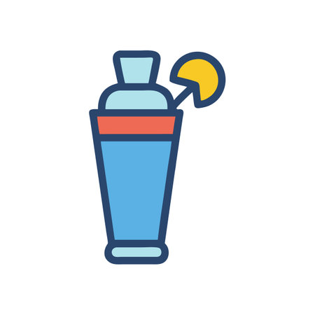 Cocktail shaker with lemon, minimal art style illustrationのイラスト素材