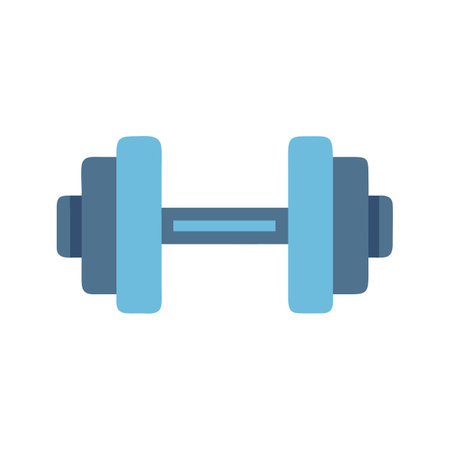 Simple Blue Dumbbell Illustration on Black Background for Fitnessのイラスト素材