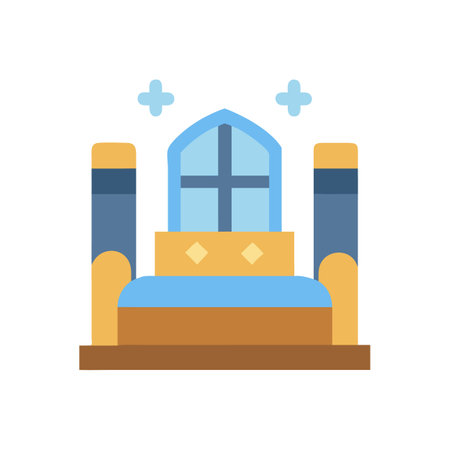 Stylized throne illustration on black background for royalty conceptのイラスト素材