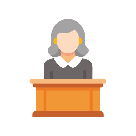 Flat vector illustration of a female judge at podiumのイラスト素材