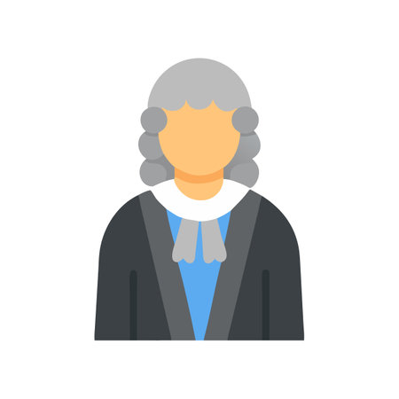 Judge icon illustrating the judiciary system and legal professionのイラスト素材