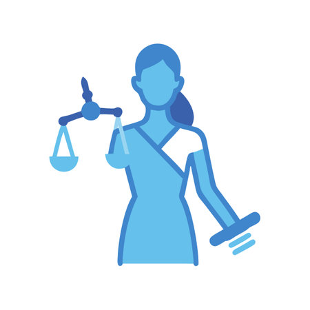 Flat illustration of lady justice holding scales of justiceのイラスト素材