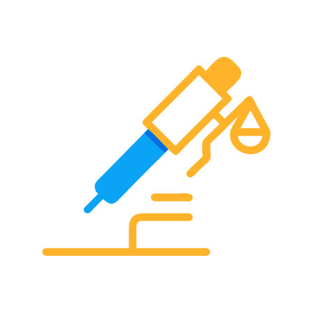 Modern flat design of medicine dropper with liquid dropのイラスト素材