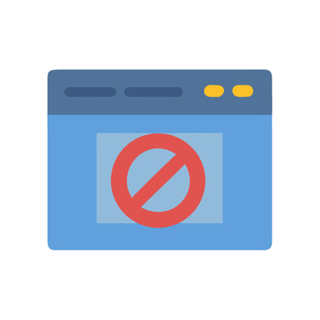 Web page with red forbidden sign flat vector illustrationのイラスト素材