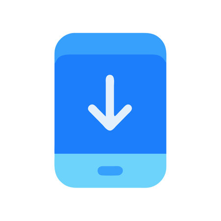 Download icon on smartphone screen indicates data transferのイラスト素材