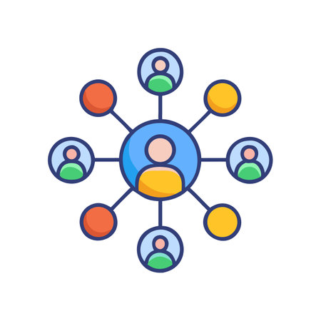 Network connection of people showing business and team synergyのイラスト素材