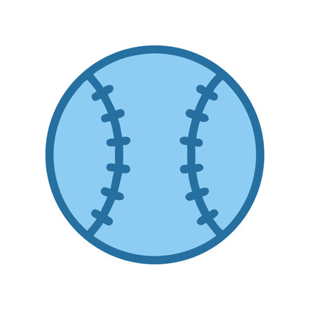 Stylized baseball ball on black background illustration icon designのイラスト素材
