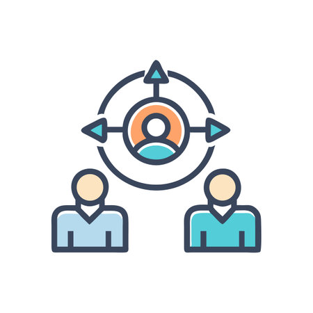 Targeting audience icon illustrating business targeting and market analysisのイラスト素材