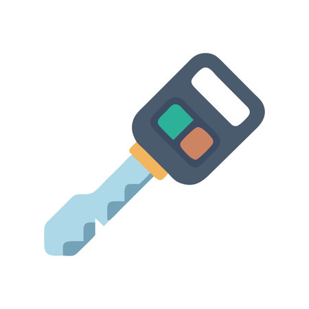 Flat vector illustration of a car key on blackのイラスト素材
