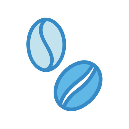 Stylized Blue Coffee Beans on a Black Background Graphicのイラスト素材