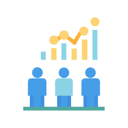 Flat Design Illustration of Team Growth and Success Chartのイラスト素材