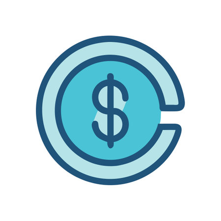 Simple flat vector design of a dollar coin symbolのイラスト素材