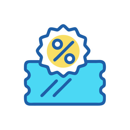 Bright discount coupon graphic with percentage symbol on blackのイラスト素材