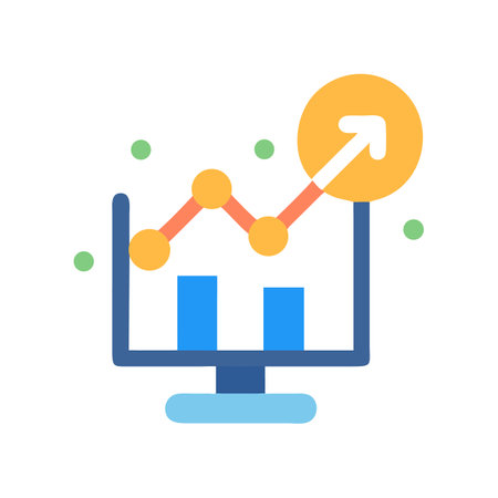 Digital report showcasing significant financial growth on a screenのイラスト素材