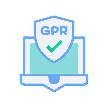 Data privacy compliance icon on computer for website useのイラスト素材