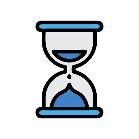 Hourglass icon representing time management on black background