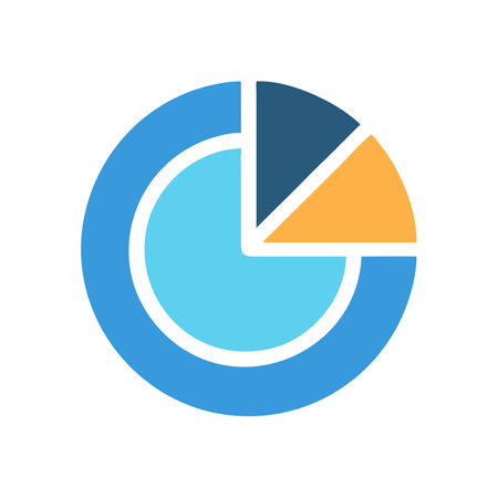 Pie Chart Illustration with Three Segments on Black Backgroundのイラスト素材