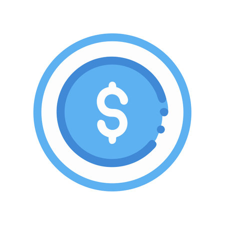 Simple stylized coin icon with dollar sign flat designのイラスト素材