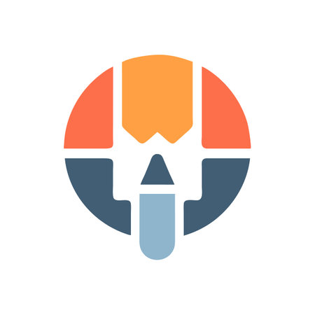 Flat icon badge award with blue and orange colorsのイラスト素材