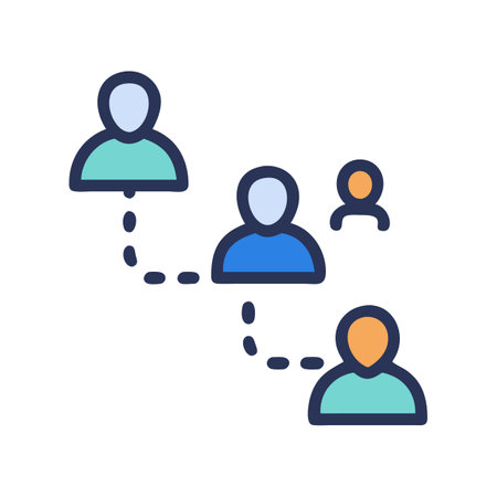 Flat design people network and connection on black backgroundのイラスト素材