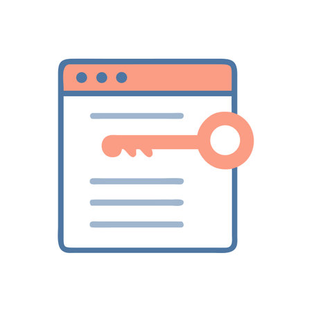 Secure access: Key unlocking a document or web pageのイラスト素材