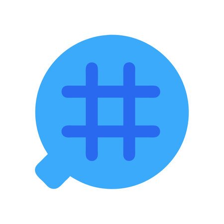 Blue Hashtag Speech Bubble Symbol on Black Background Designのイラスト素材
