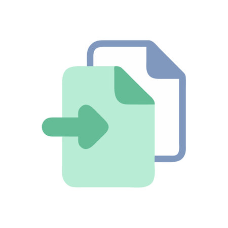 File transfer icon symbolizing data import and sharing processのイラスト素材