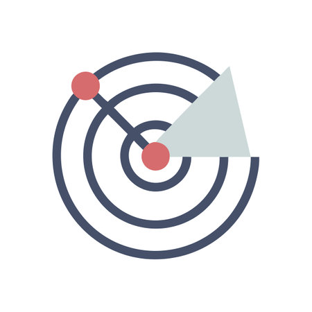 Modern radar screen with geometric shapes on black backgroundのイラスト素材