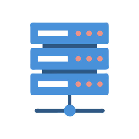 Isolated blue server stack on black background illustration graphic