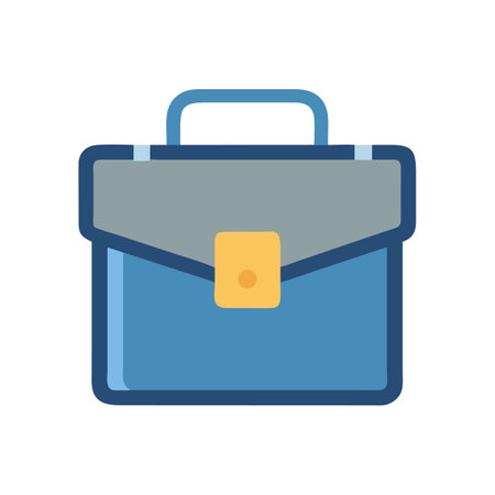 Stylized blue briefcase illustration with minimalist design on blackのイラスト素材
