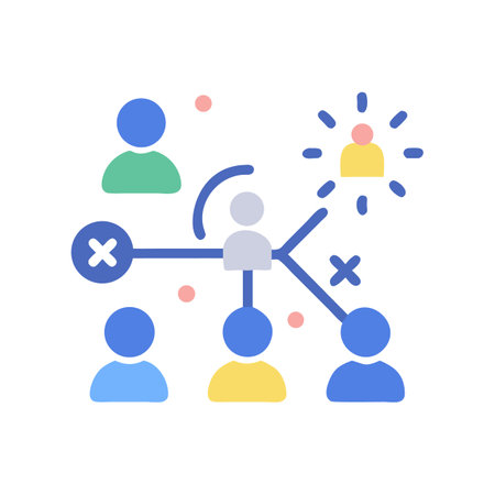 Teamwork and business structure with hierarchical connections represented graphicallyのイラスト素材