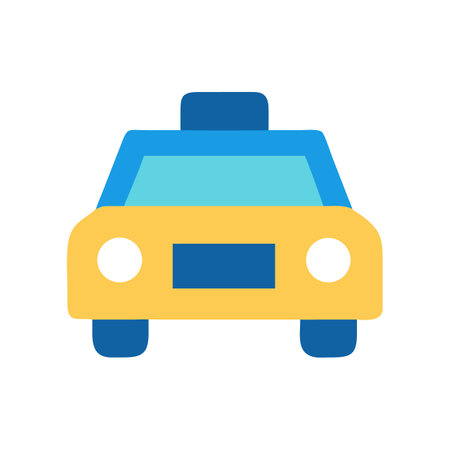 Modern icon of taxi car on black backgroundのイラスト素材