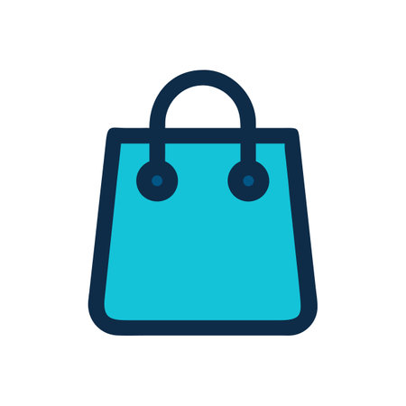 Flat vector illustration of a teal shopping bag iconのイラスト素材