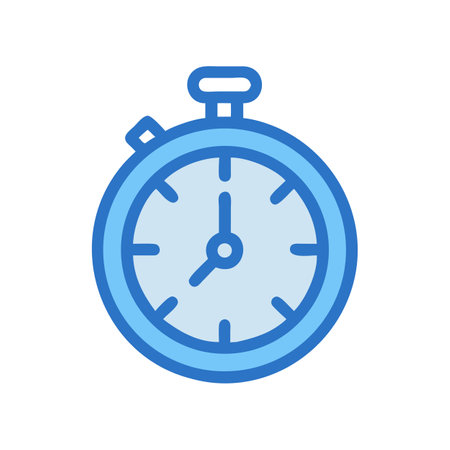 Stylized stopwatch illustration on black background depicting time management