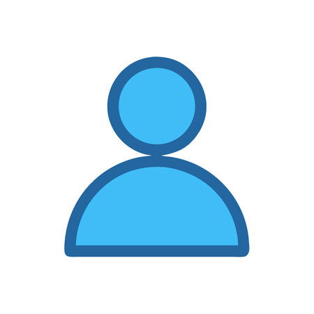 Simple blue user icon on black background illustrationのイラスト素材
